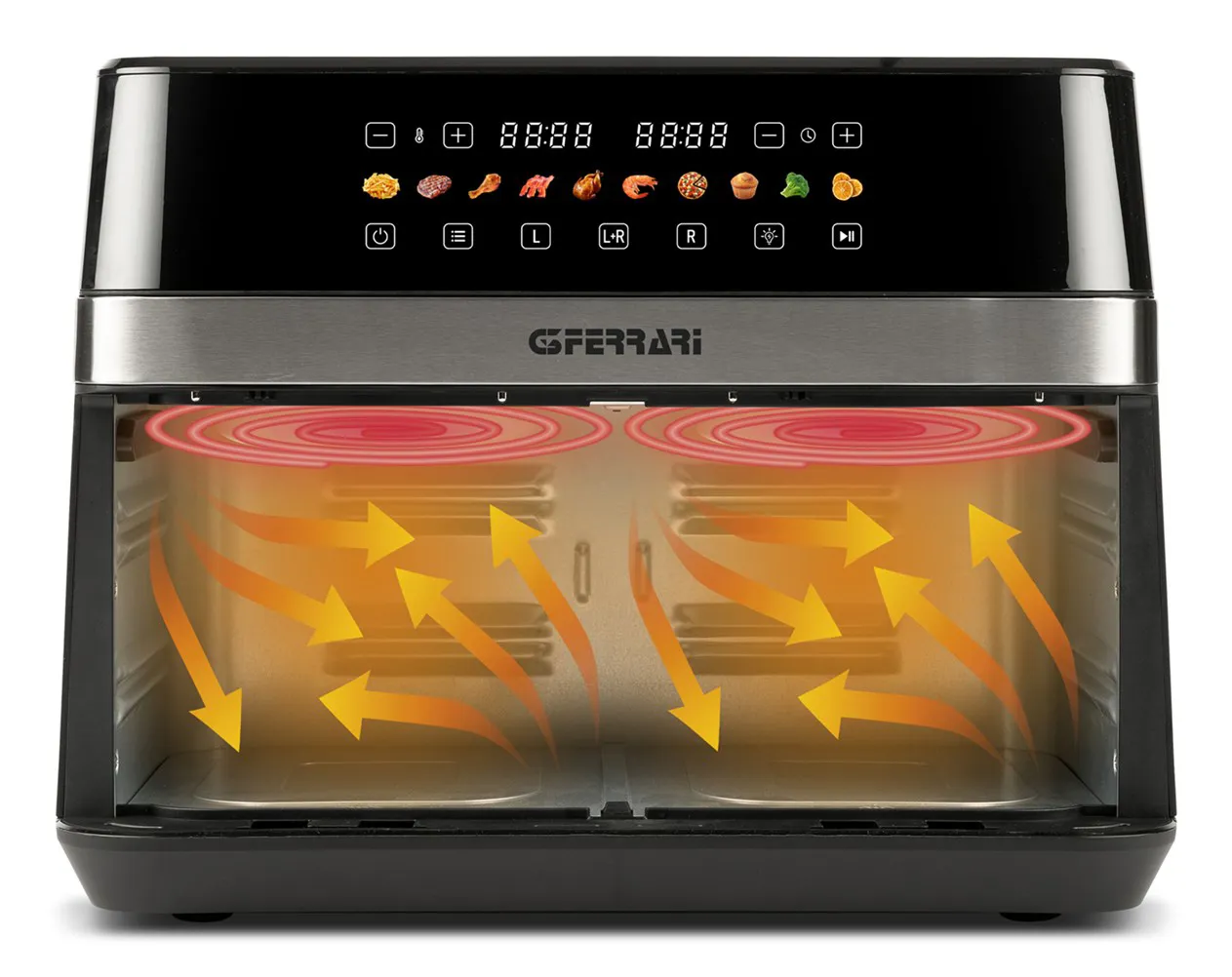 G3 Ferrari G10223 gruzdintuvė Dvigubas 12 L Autonominės 2200 W Karšto oro gruzdintuvė Juoda, Nerūdijančiojo plieno - Image 5