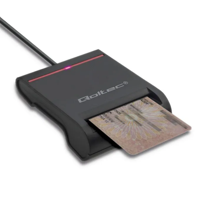 Qoltec 50642 magnetinių kortelių skaitytuvas Juoda USB