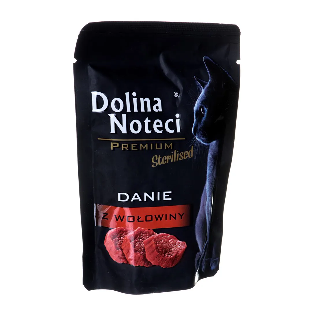 Dolina Noteci Premium Sterilised Jautienos patiekalas - drėgnas maistas sterilizuotoms katėms - 85g