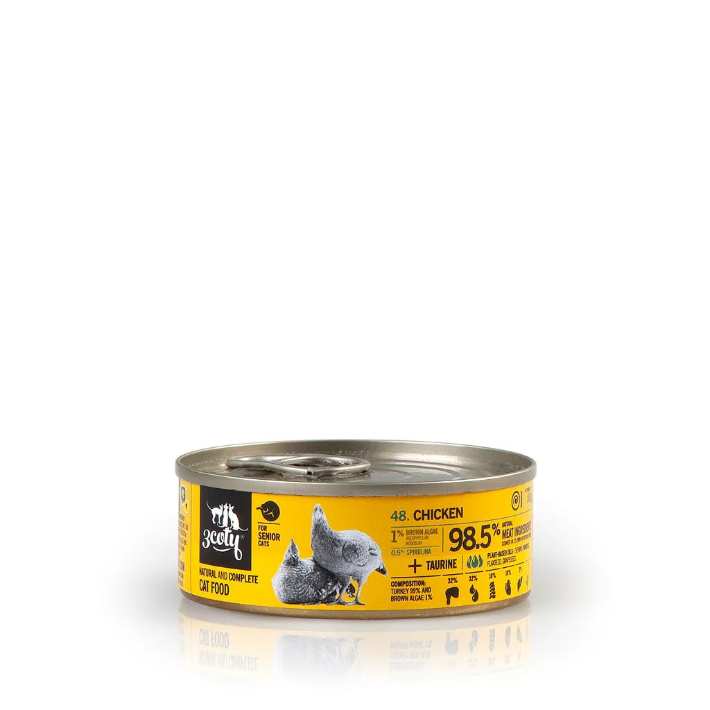 3COTY Chicken with spirulina Senior - šlapias kačių maistas - 80g