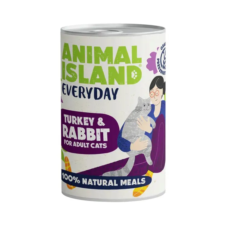 ANIMAL ISLAND Everyday Turkey and rabbit - šlapias kačių maistas - 400g