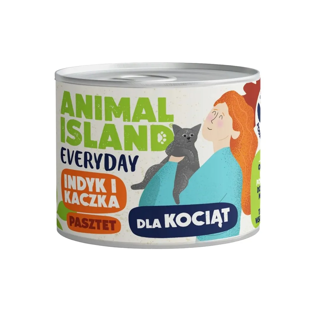ANIMAL ISLAND Everyday Turkey and duck for kittens - šlapias kačių maistas - 185g