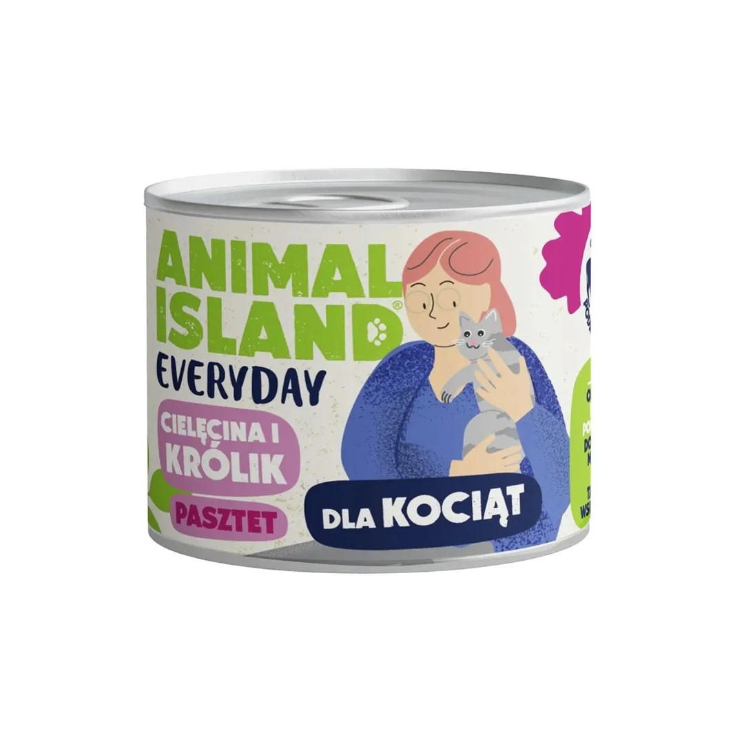 ANIMAL ISLAND Everyday Veal and rabbit for kittens - šlapias kačių maistas - 185g