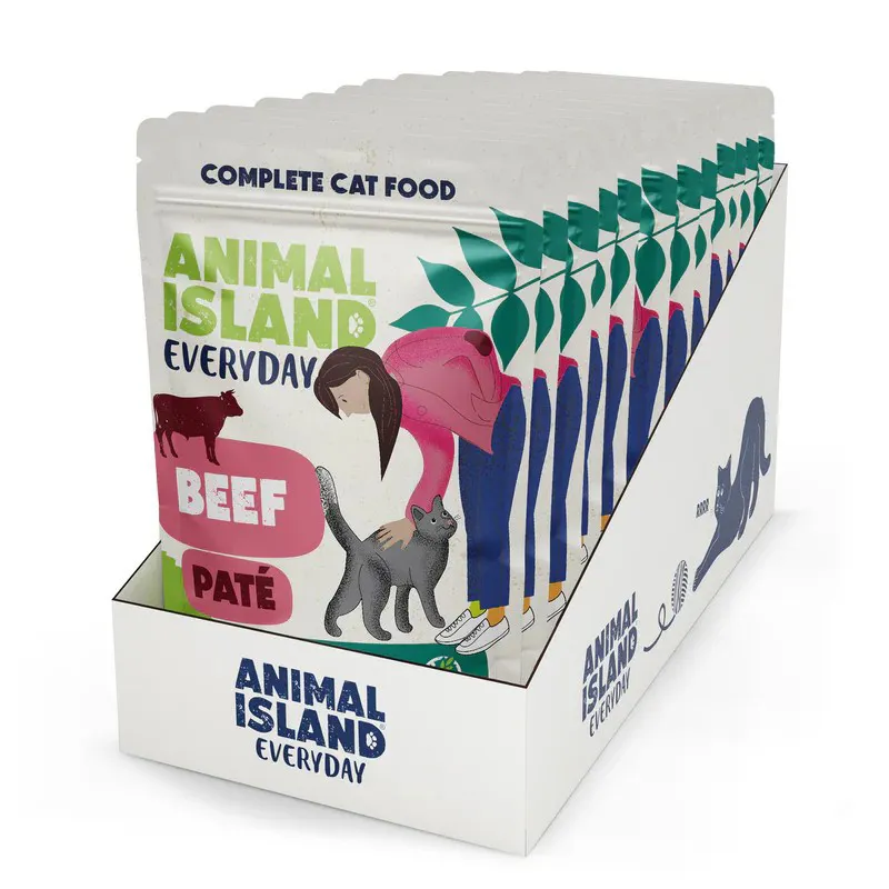 ANIMAL ISLAND Pate Beef - šlapias kačių maistas - 12x100g