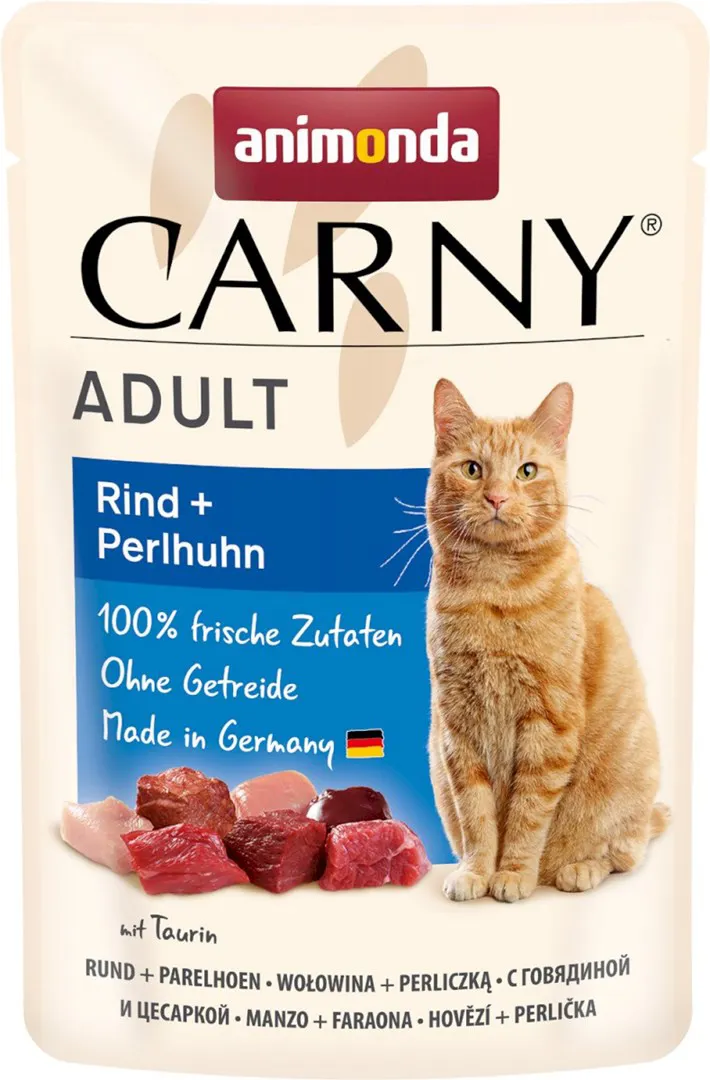 ANIMONDA Carny Adult Beef and guinea fowl - šlapias kačių maistas - 85g