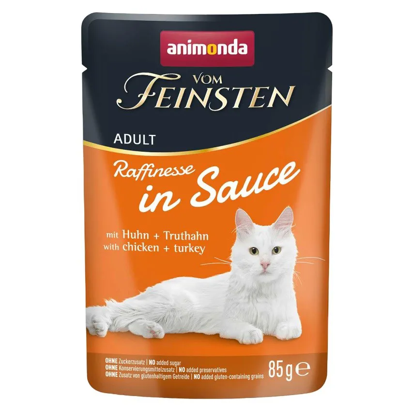 ANIMONDA Vom Feinsten Raffinesse in sauce Chicken with turkey - šlapias kačių maistas - 85g