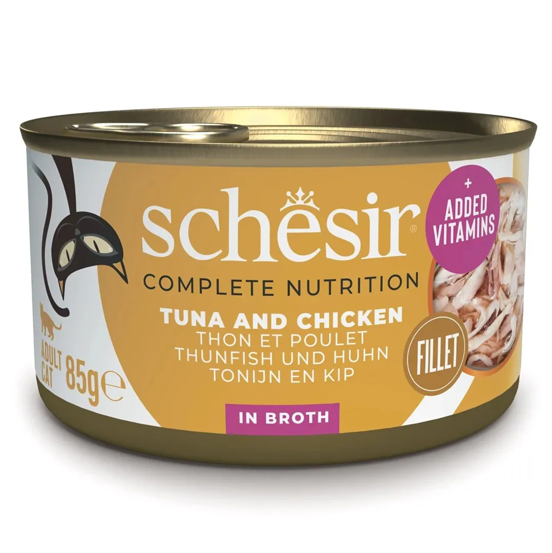 SCHESIR in cooking water Tuna with chicken and rice - šlapias kačių maistas - 85 g