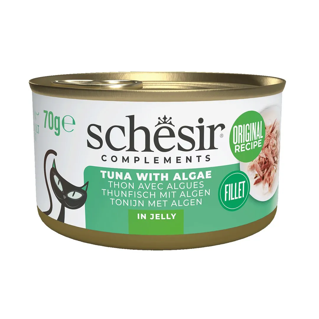 SCHESIR Complements Tuna with algae in jelly - šlapias kačių maistas - 70g