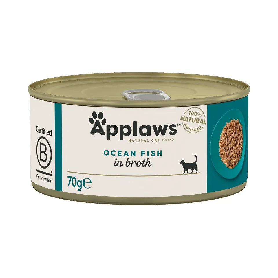 APPLAWS Ocean Fish in Broth - šlapias kačių maistas - 70g
