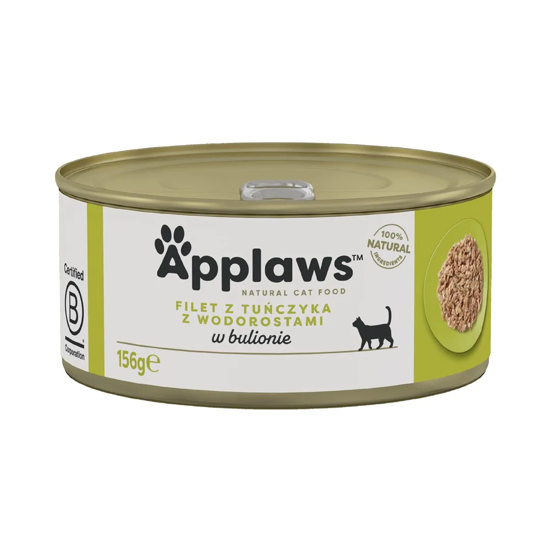 APPLAWS Tuna fillet with seaweed in broth - šlapias kačių maistas - 156g