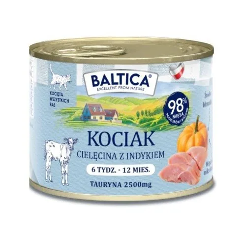 BALTICA Smaki regionów Kitten Veal with turkey - šlapias kačių maistas - 185g