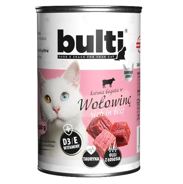 BULTI Rich in beef - šlapias kačių maistas - 400g