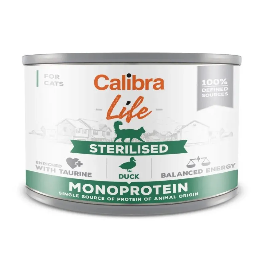CALIBRA Cat Life Sterilised Duck - šlapias kačių maistas - 200g