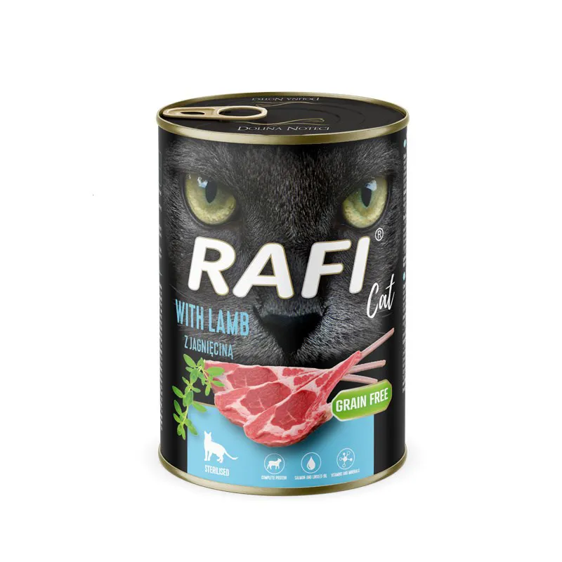 RAFI Cat Adult with lamb - šlapias kačių maistas - 400g