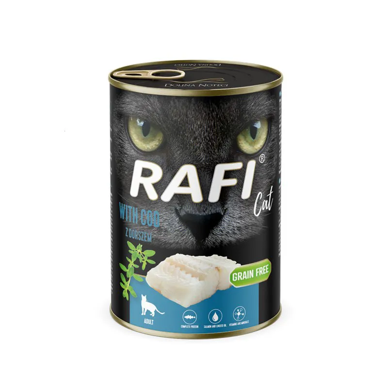 RAFI Cat Adult with cod - šlapias kačių maistas - 400g