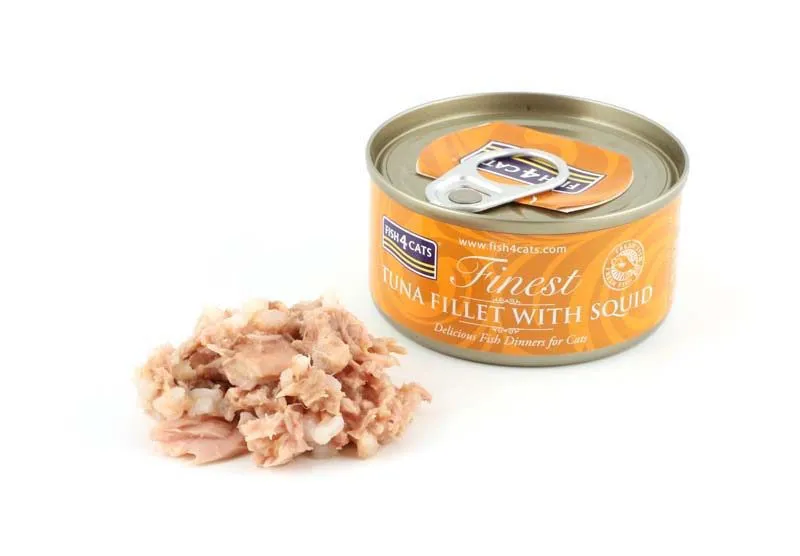 FISH4CATS Tuna fillet with squid - šlapias kačių maistas - 70g