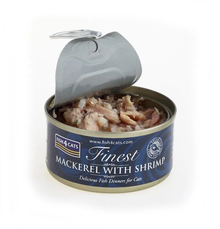 FISH4CATS Mackerel with shrimp - šlapias kačių maistas - 70g