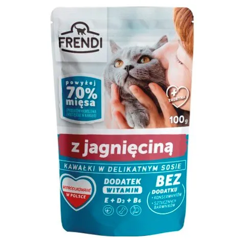 FRENDI Gabaliukai avienos padaže - drėgno kačių ėdalo - 100 g