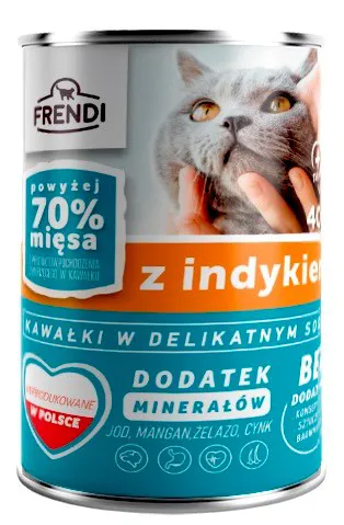 FRENDI with Turkey chunks in delicate sauce - šlapias kačių maistas - 400g