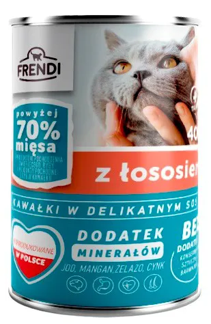 FRENDI with Salmon chunks in delicate sauce - šlapias kačių maistas - 400g