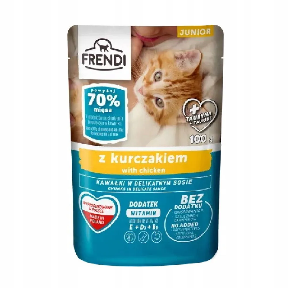 FRENDI Junior with chicken chunks in gravy - šlapias kačių maistas - 100g