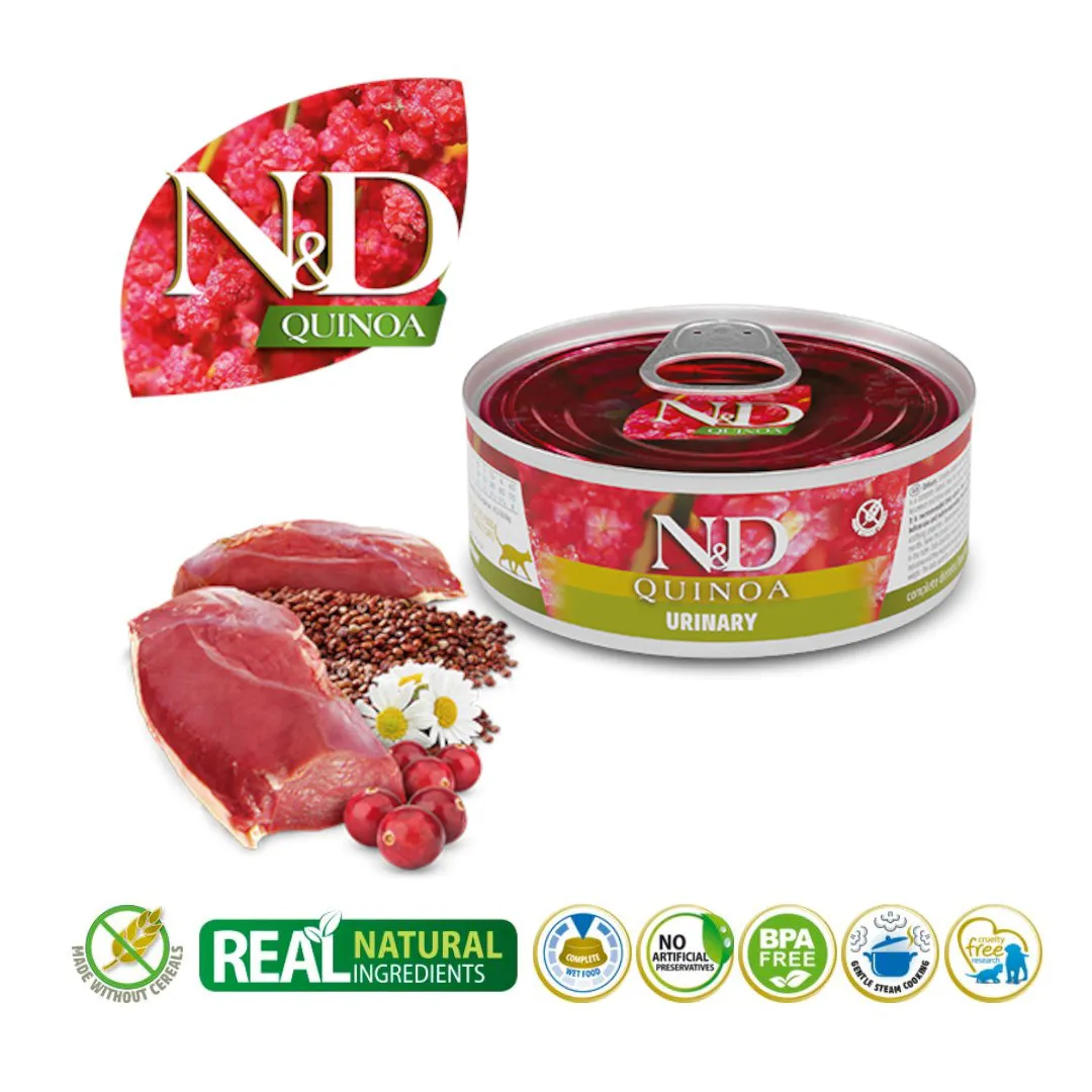 FARMINA N&D CAT Quinoa Urinary Adult - šlapias kačių maistas - 80g