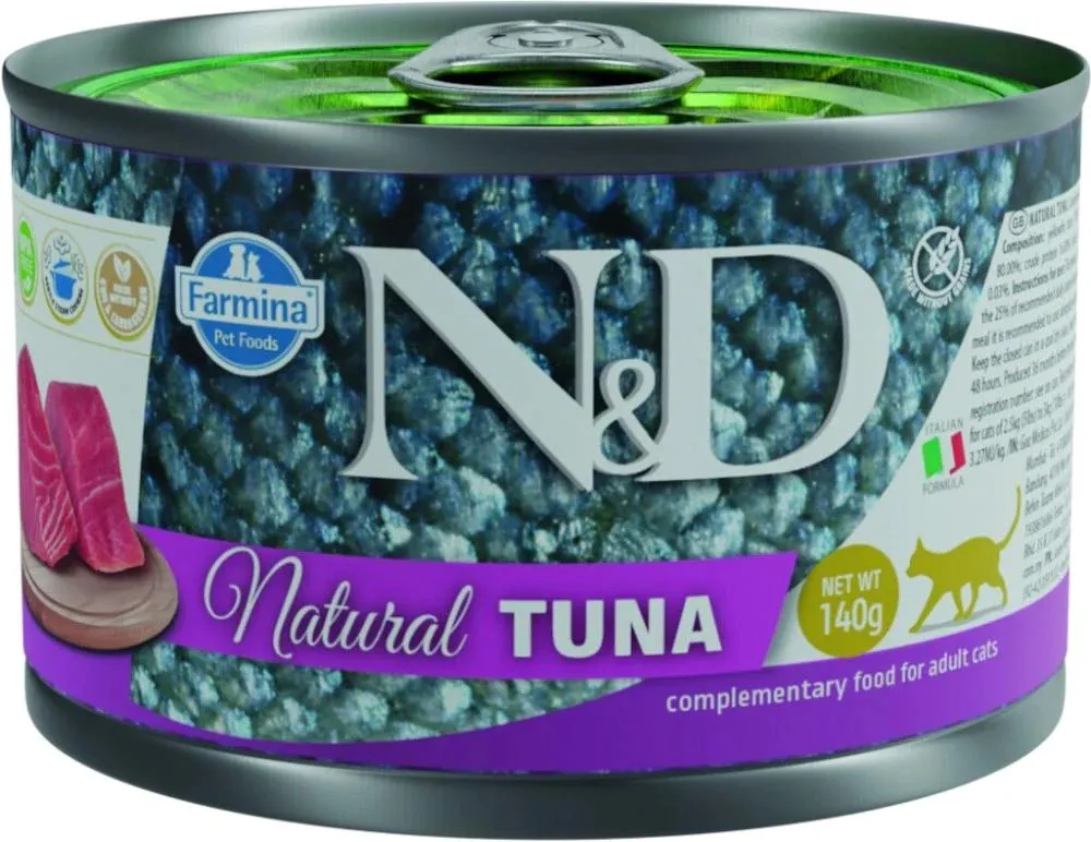 FARMINA N&D Cat Natural Tuna - drėgnas kačių maistas - 140 g