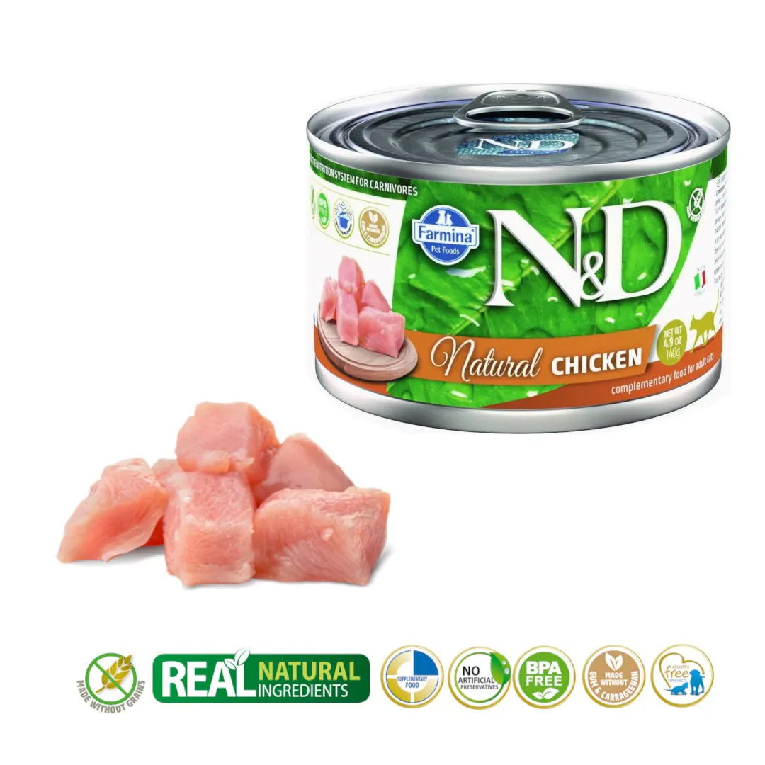 FARMINA N&D Cat Natural Chicken - drėgnas kačių maistas - 140 g