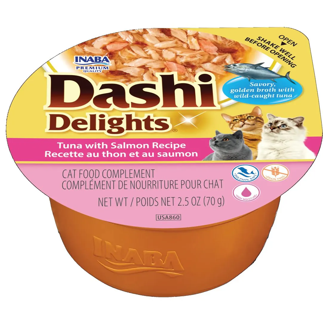 INABA Dashi Delights Tuna with salmon recipe - šlapias kačių maistas - 70g