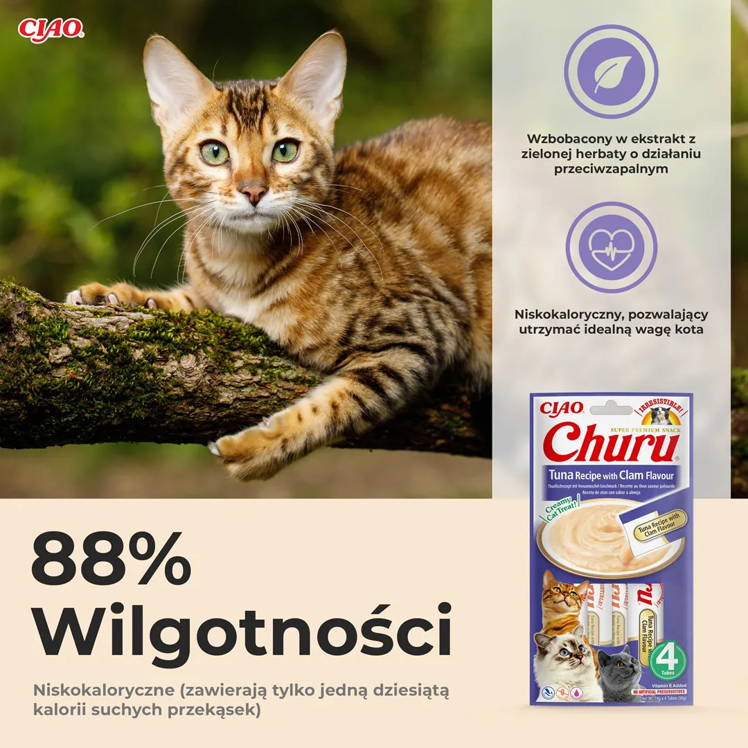 INABA Churu Tuna with clam flavour - skanėstas katėms - 4x14 g