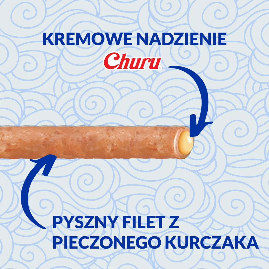 INABA Churu Rolls Chicken recipe wraps Tuna with scallop recipe - skanėstas katėms - 4x10 g
