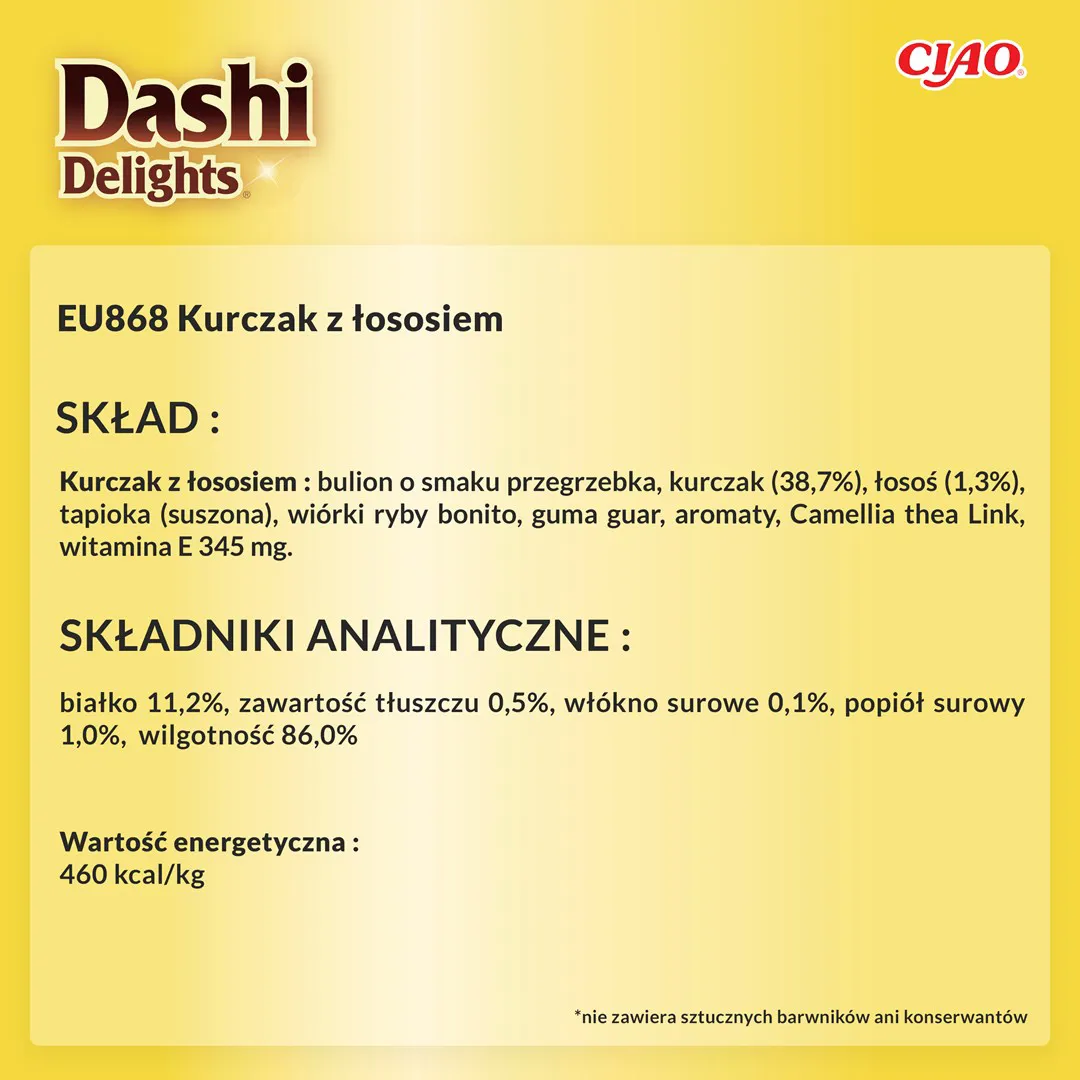 INABA Dashi Delights Chicken with salmon in broth - skanėstas katėms - 70g