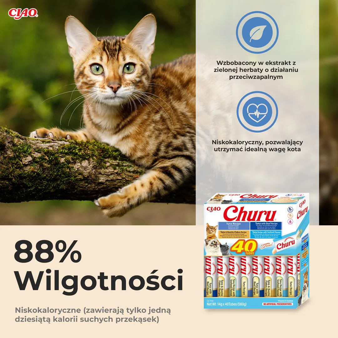 INABA Churu Variety box Tuna with seafood - skanėstas katėms - 40 x 14g