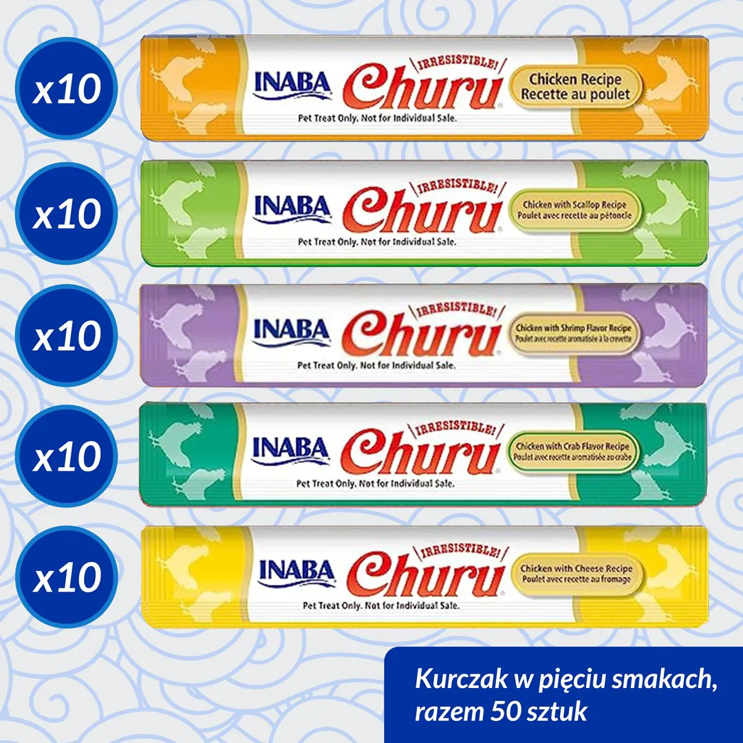 INABA Churu Varieties Chicken - skanėstas katėms - 50 x 14g