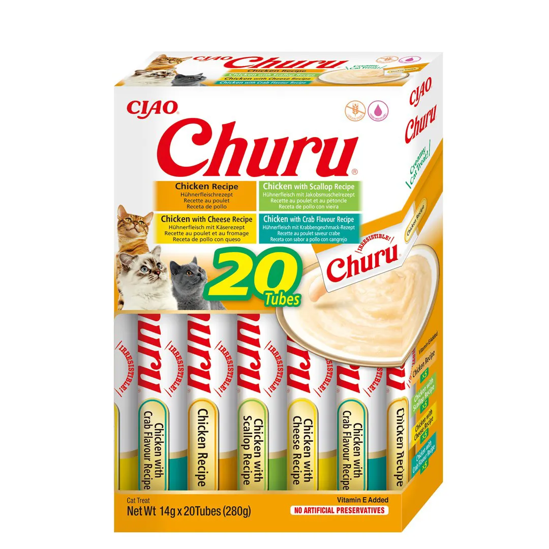 INABA Churu Variety box Chicken - skanėstas katėms - 20 x 14g