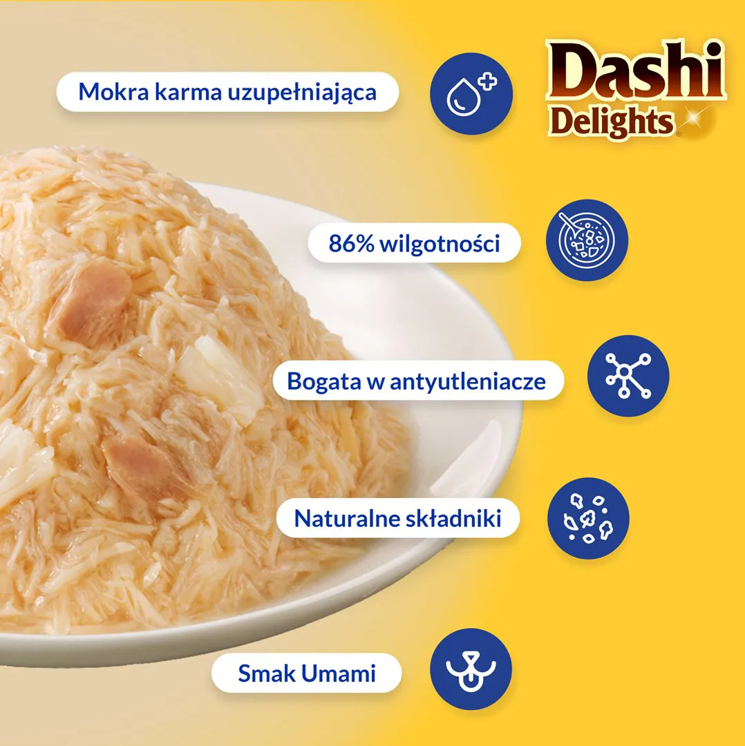 INABA CAT Dashi Delights Švelnūs vištienos dribsniai - skanėstas katėms - 40g