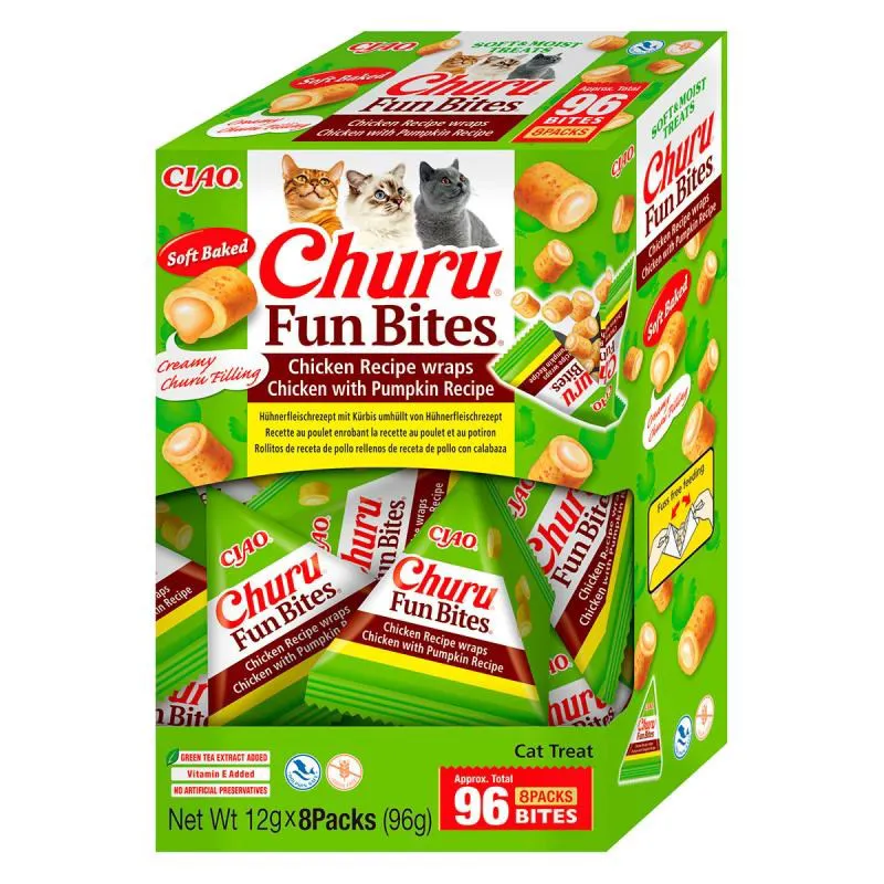 INABA Churu Fun Bites Chicken and pumpkin - skanėstas katėms - 8x12g