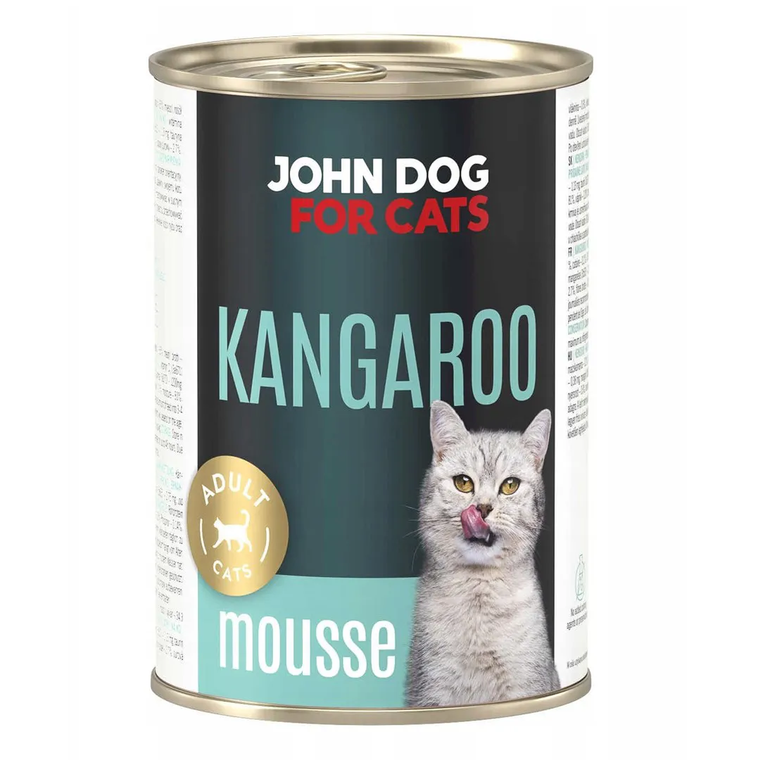 JOHN DOG For cats Kangaroo Mousse - šlapias kačių maistas - 400g