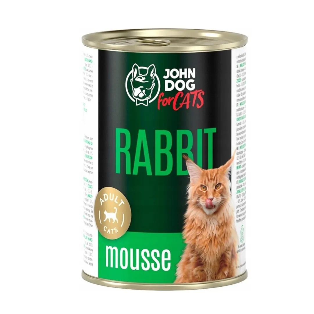 JOHN DOG For cats Rabbit Mousse - šlapias kačių maistas - 400g
