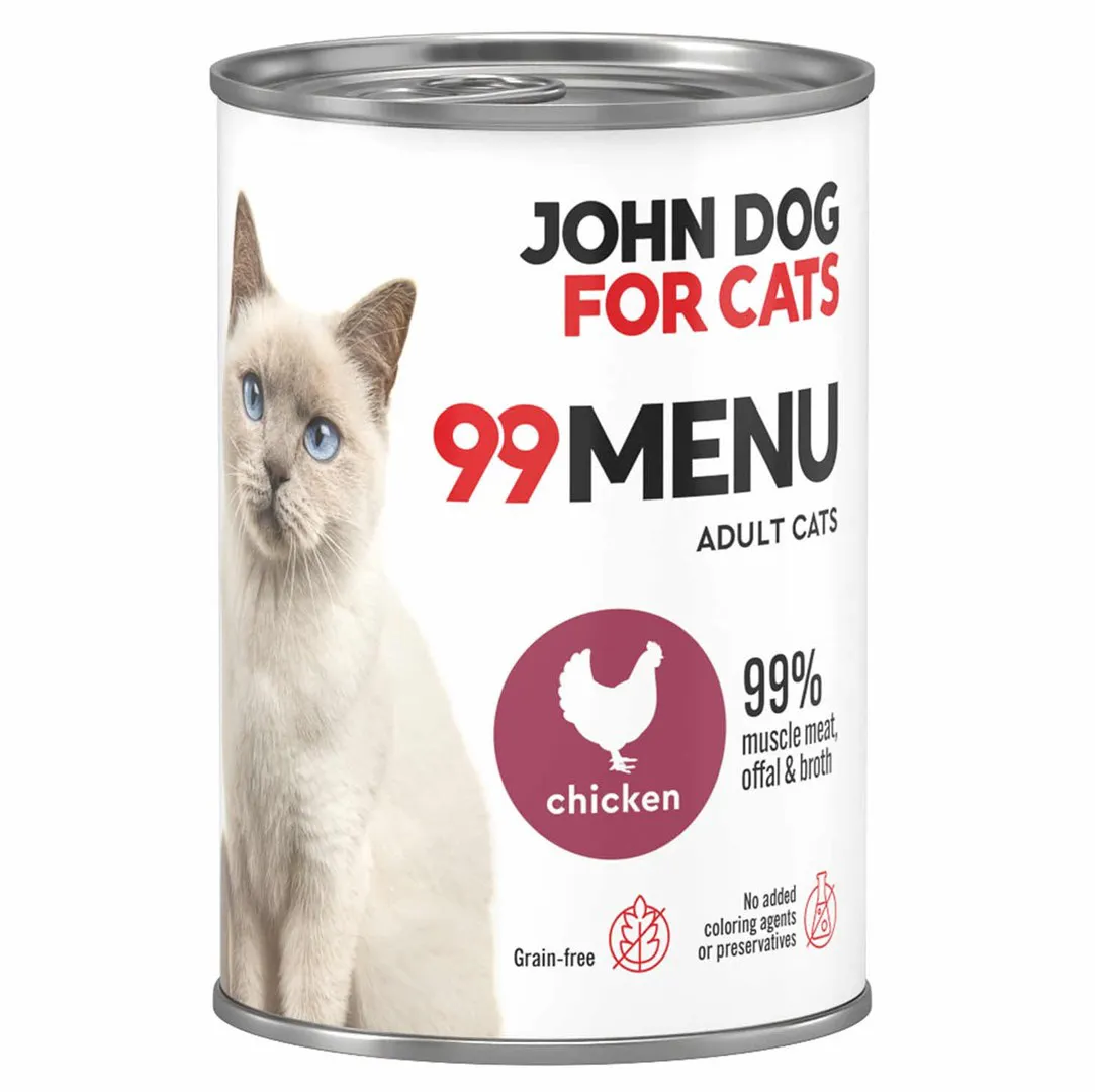 JOHN DOG 99 Menu Chicken - šlapias kačių maistas - 400g