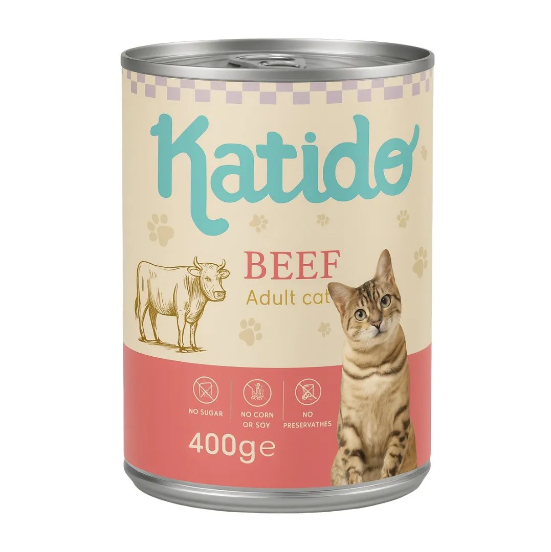 KATIDO Beef - šlapias kačių maistas - 400g