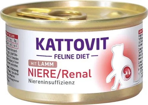 KATTOVIT Feline Diet Niere/Renal Lamb - šlapias kačių maistas - 85g