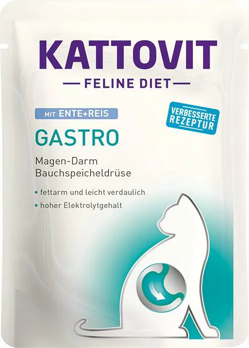KATTOVIT Feline Diet Gastro Duck with rice - šlapias kačių maistas - 85g