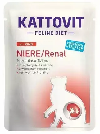 KATTOVIT Feline Diet Niere/Renal Beef - šlapias kačių maistas - 85g
