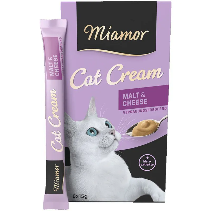 MIAMOR Cat Cream Malt & Cheese - skanėstas katėms - 6x15g