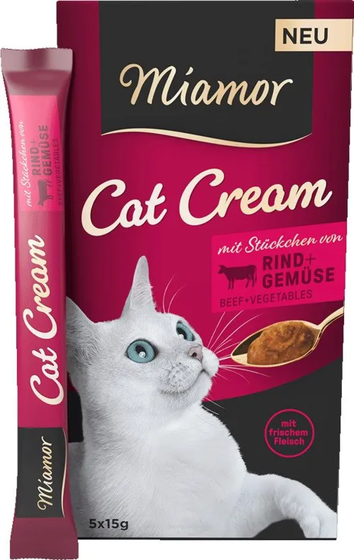MIAMOR Cat Cream Beef - skanėstas katėms - 6x15g