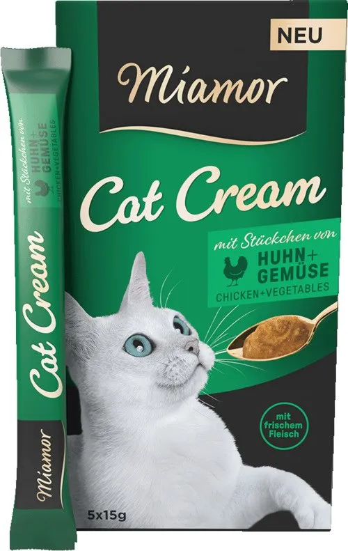 MIAMOR Cat Cream Chicken with vegetables - skanėstas katėms - 5x15g