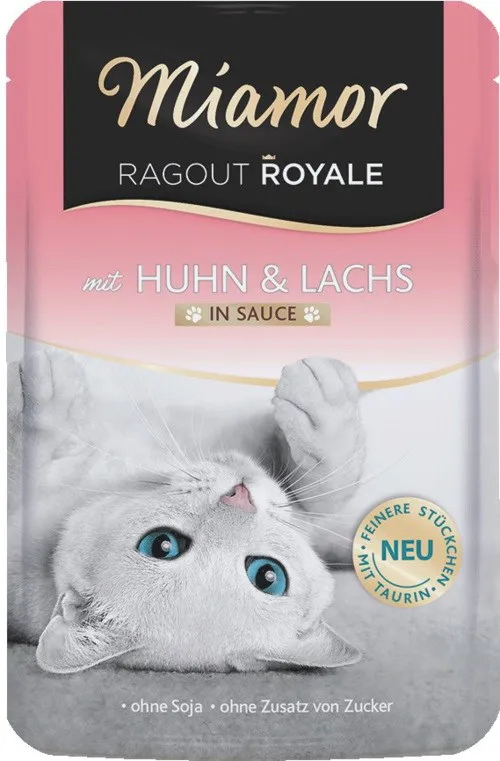 MIAMOR Ragout Royale Chicken and salmon in sauce - šlapias kačių maistas - 100g