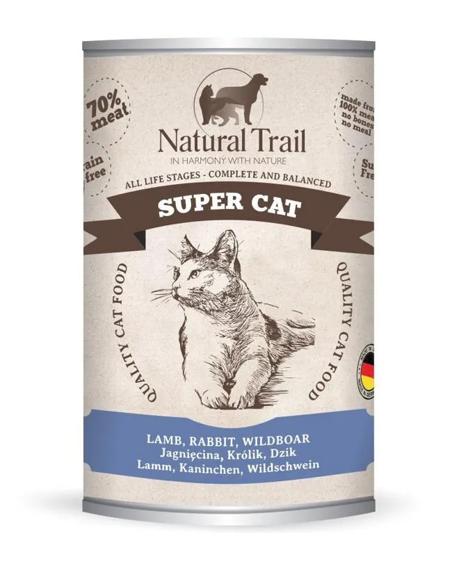 NATURAL TRAIL Super Cat Lamb, rabbit, wild boar - šlapias kačių maistas - 400g