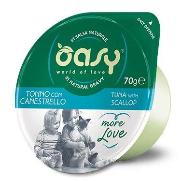 OASY More Love Tuna with scallop - šlapias kačių maistas - 70g